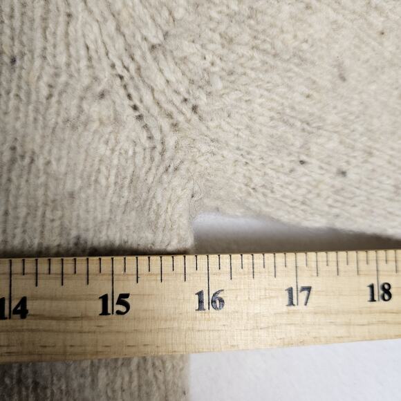 VTG Eddie Bauer Wool Sweater Women Full Zip Up Argyle Knit Beige Y2K Cabin Ski M - Picture 10 of 16